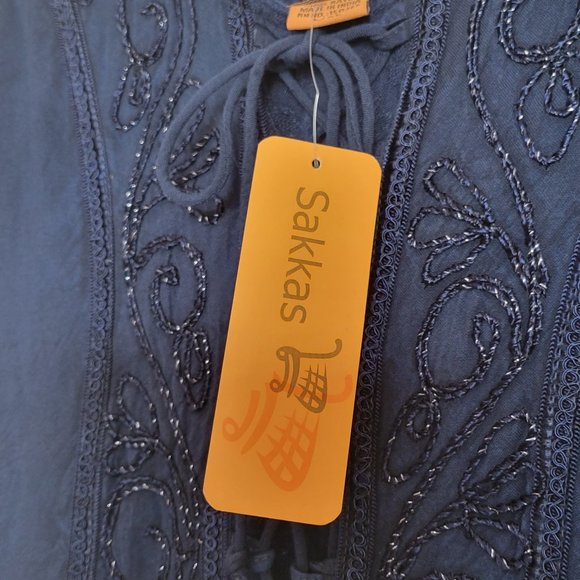 Sakkas Embroidered Dress, Size L/XL, Navy Blue - Picture 11 of 14